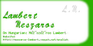 lambert meszaros business card